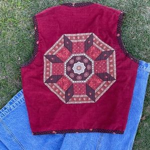 Vintage quilted reversible vest